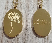 Load image into Gallery viewer, Engraved Birth Month Flower and Name in Gold
