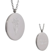 Load image into Gallery viewer, Engraved Birth Month Flower and Name in Silver