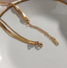 Load image into Gallery viewer, Layered Herringbone and Thin Snake Chain Necklace
