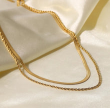 Load image into Gallery viewer, Flat Chain and Rope Chain Layered Necklace
