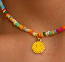 Load image into Gallery viewer, Bohemian Handmade Bead Bracelet with Blue Smiley Face
