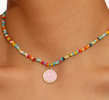 Load image into Gallery viewer, Bohemian Handmade Bead Bracelet with Blue Smiley Face
