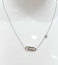 Load image into Gallery viewer, Paperclip Pendant Cubic Zircon Necklace
