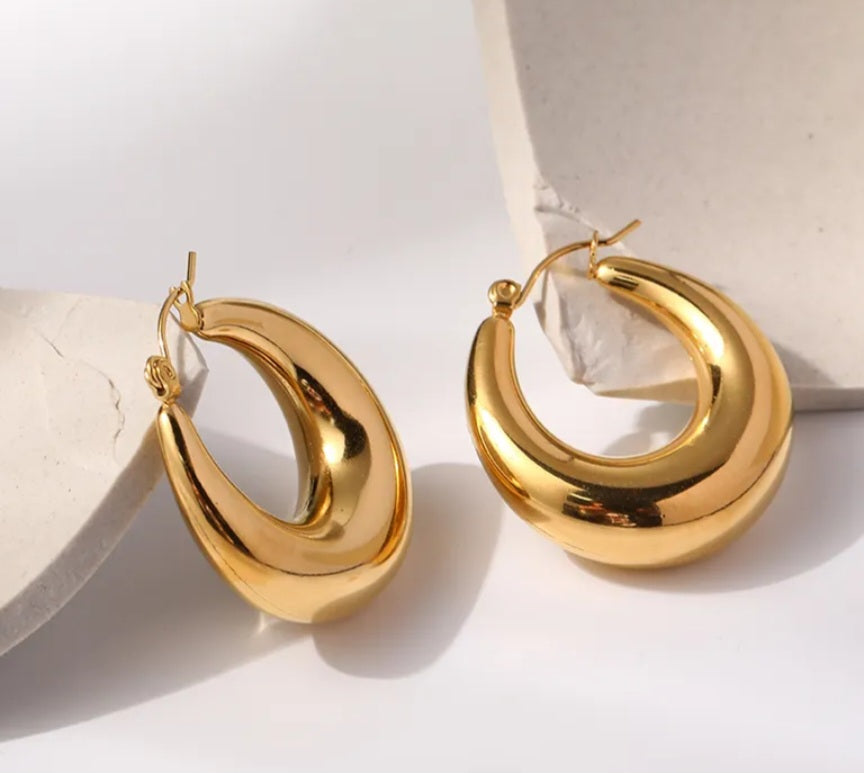 Chunky Gold Hoop Earrings