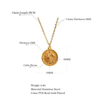 Load image into Gallery viewer, Gold Celestial Moon Sun Round Pendant Necklace with Cubic Zircon
