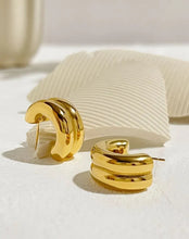 Load image into Gallery viewer, Chunky Double Hoop Gold Earring
