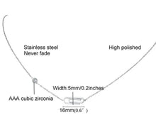 Load image into Gallery viewer, Paperclip Pendant Cubic Zircon Necklace
