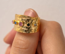 Load image into Gallery viewer, Colorful Cubic Zircon Stone Gold Ring
