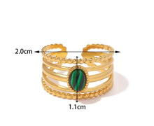 Load image into Gallery viewer, Multilayer Malachite Natural Stone Ring
