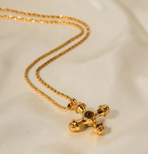 Load image into Gallery viewer, Stone Cross Gold Necklace
