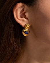 Load image into Gallery viewer, Chunky Lapis Lazuli Upside Down Mushroom Earrings
