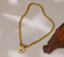 Load image into Gallery viewer, Sun Turquoise Stone Toggle Choker Necklace
