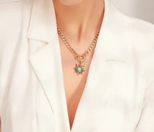 Load image into Gallery viewer, Sun Turquoise Stone Toggle Choker Necklace
