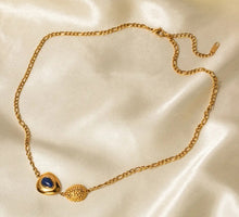 Load image into Gallery viewer, Lapis Lazuli Triangle and Grain Half Dome Pendant Necklace
