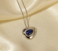 Load image into Gallery viewer, Lapis Lazuli Gold Triangle Pendant Necklace
