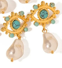 Load image into Gallery viewer, Chunky Evil Eye Earrings

