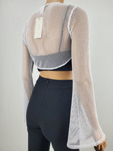 Load image into Gallery viewer, Hollowed Bolero Style Crop Top (White)

