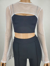 Load image into Gallery viewer, Hollowed Bolero Style Crop Top (White)
