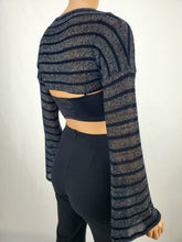 Load image into Gallery viewer, Striped Bolero Style Crop Top (Gray)
