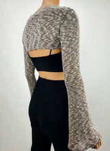 Load image into Gallery viewer, Bolero Style Sweater Crop Top (Khaki)
