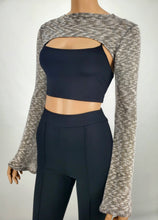 Load image into Gallery viewer, Bolero Style Sweater Crop Top (Khaki)
