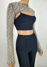Load image into Gallery viewer, Bolero Style Sweater Crop Top (Khaki)
