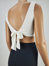 Load image into Gallery viewer, Backless Tie Back Crop Tank Top
