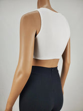 Load image into Gallery viewer, Open Front Sleeveless Crop Top (White)
