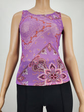 Load image into Gallery viewer, Lavender Print Mesh Tank Top
