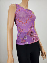 Load image into Gallery viewer, Lavender Print Mesh Tank Top
