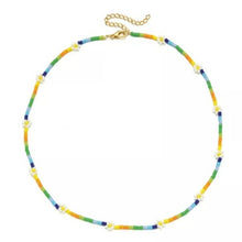Load image into Gallery viewer, Handmade Miyuki Flower Bead Necklace (Blue/Yellow/Multicolor)

