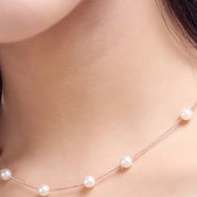 Load image into Gallery viewer, Freshwater Pearl Silver Chain Necklace (Silver)
