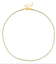Load image into Gallery viewer, Handmade Miyuki Bead Necklace (Aqua/Gold)
