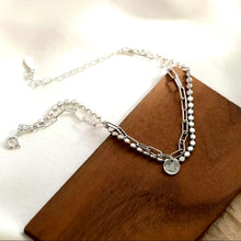 Load image into Gallery viewer, Layered Bracelet with Round Pendant (Silver)
