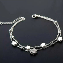 Load image into Gallery viewer, Layered Bracelets with Stars and Beads (Silver)
