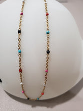 Load image into Gallery viewer, Stainless Steel Bead Ball Necklace (Gold Multicolor)
