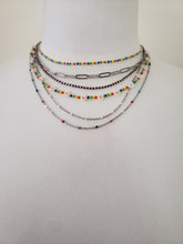Load image into Gallery viewer, Stainless Steel Bead Ball Necklace  (Silver Multicolor)
