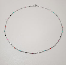 Load image into Gallery viewer, Stainless Steel Bead Ball Necklace  (Silver Multicolor)
