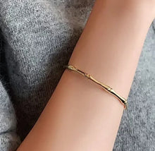 Load image into Gallery viewer, Gold Color Bone Bangle Bracelet
