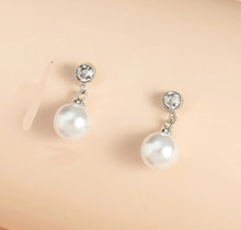 Load image into Gallery viewer, Cubic Zircon Drop Pearl Earrings
