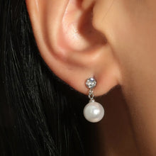 Load image into Gallery viewer, Cubic Zircon Drop Pearl Earrings
