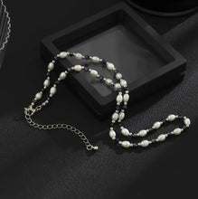 Load image into Gallery viewer, Unisex Faux Pearl with Small Diamond Shape Beads

