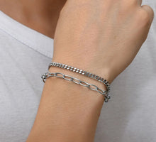 Load image into Gallery viewer, Double Layer Chain and Link Bracelet
