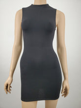 Load image into Gallery viewer, Sleeveless Mock Neck Mini Dress  (Black)
