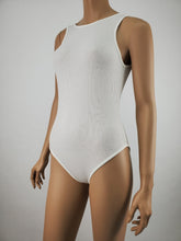 Load image into Gallery viewer, Low Back Ribbed Tank Bodysuit (White)
