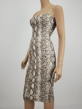 Load image into Gallery viewer, Elastic Strap Midi Dress (Snake Print)
