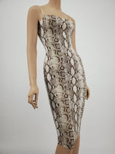 Load image into Gallery viewer, Elastic Strap Midi Dress (Snake Print)
