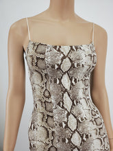 Load image into Gallery viewer, Elastic Strap Midi Dress (Snake Print)
