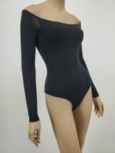 Load image into Gallery viewer, Off Shoulder Long Sleeve Bodysuit (Black)
