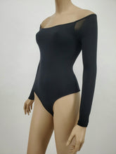 Load image into Gallery viewer, Off Shoulder Long Sleeve Bodysuit (Black)
